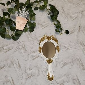 Painted resin hand mirror